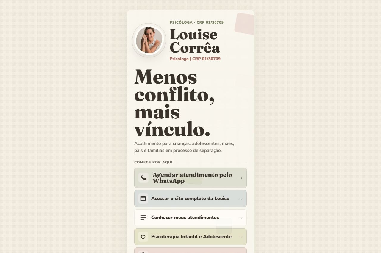 Prévia do site Louise Corrêa · Bio