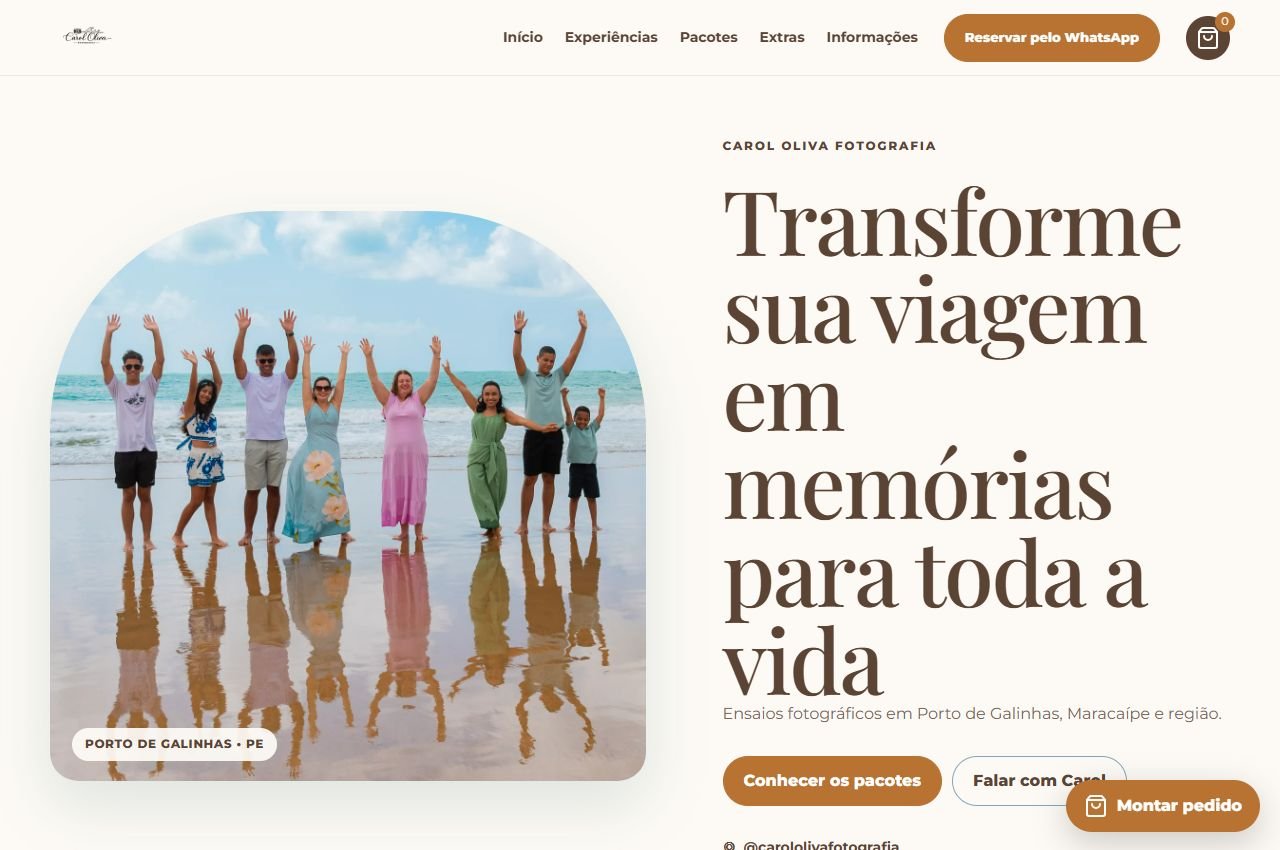 Prévia do site Carol Oliva · Pacotes